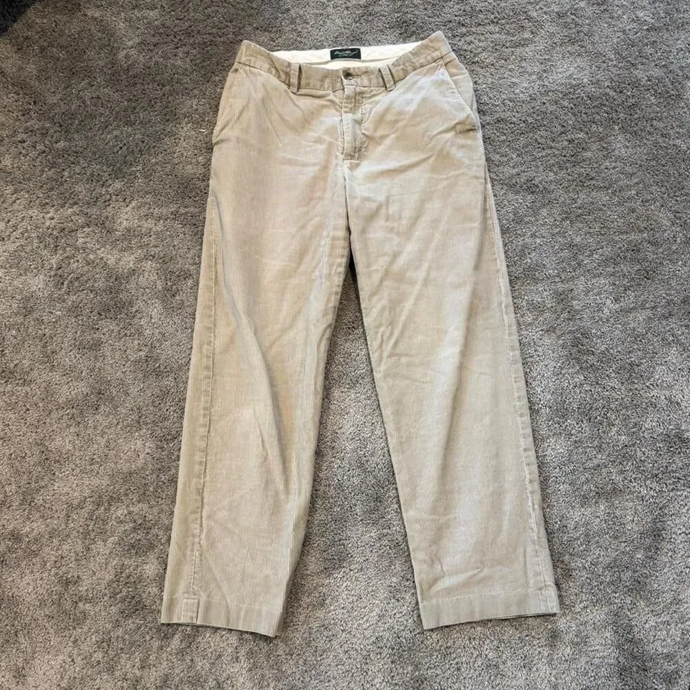 Eddie-bauer Men's Cream and Tan Trousers